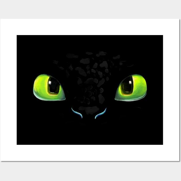 Toothless Dragon Eyes Wall Art by ThinkingSimple